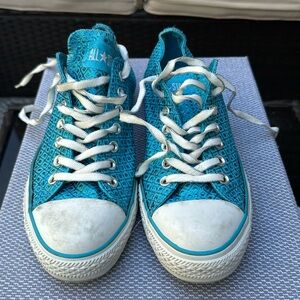 CONVERSE ALL STAR METALLIC SPARKLE BLUE SIZE WOMENS 10.5